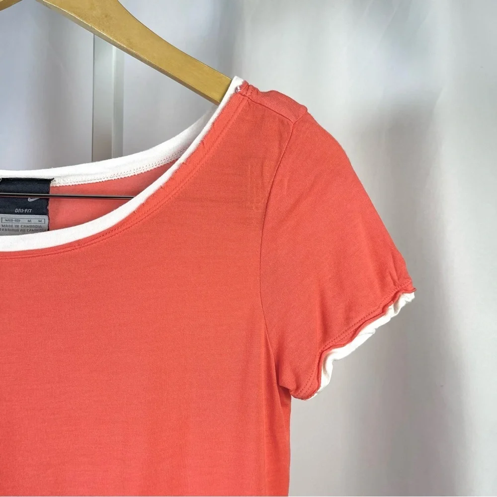 Nike Short Sleeve Tee in Coral and White